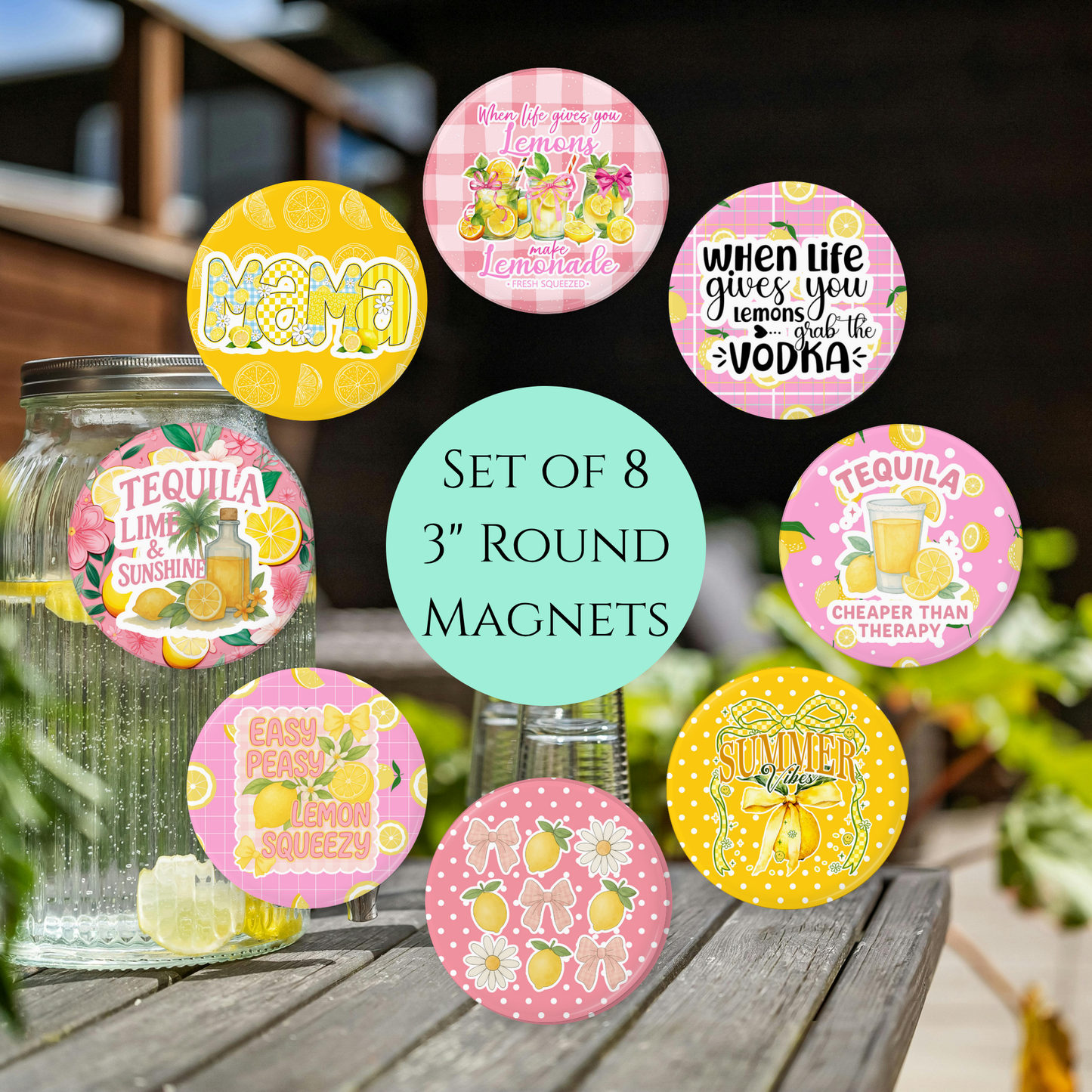 Lemonade Stand Magnets - Set of 8