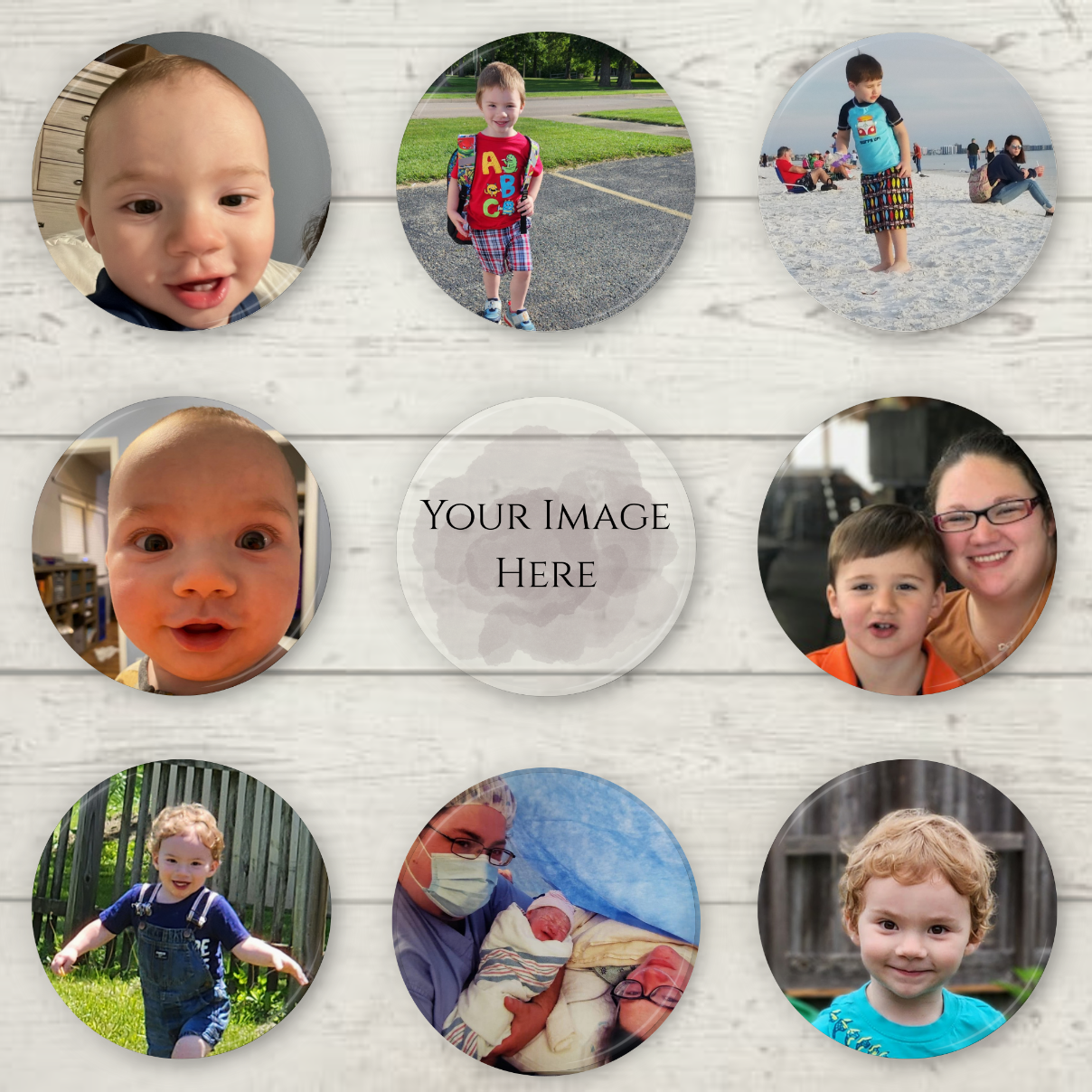 3" Round Custom Photo Magnets - Set of 8