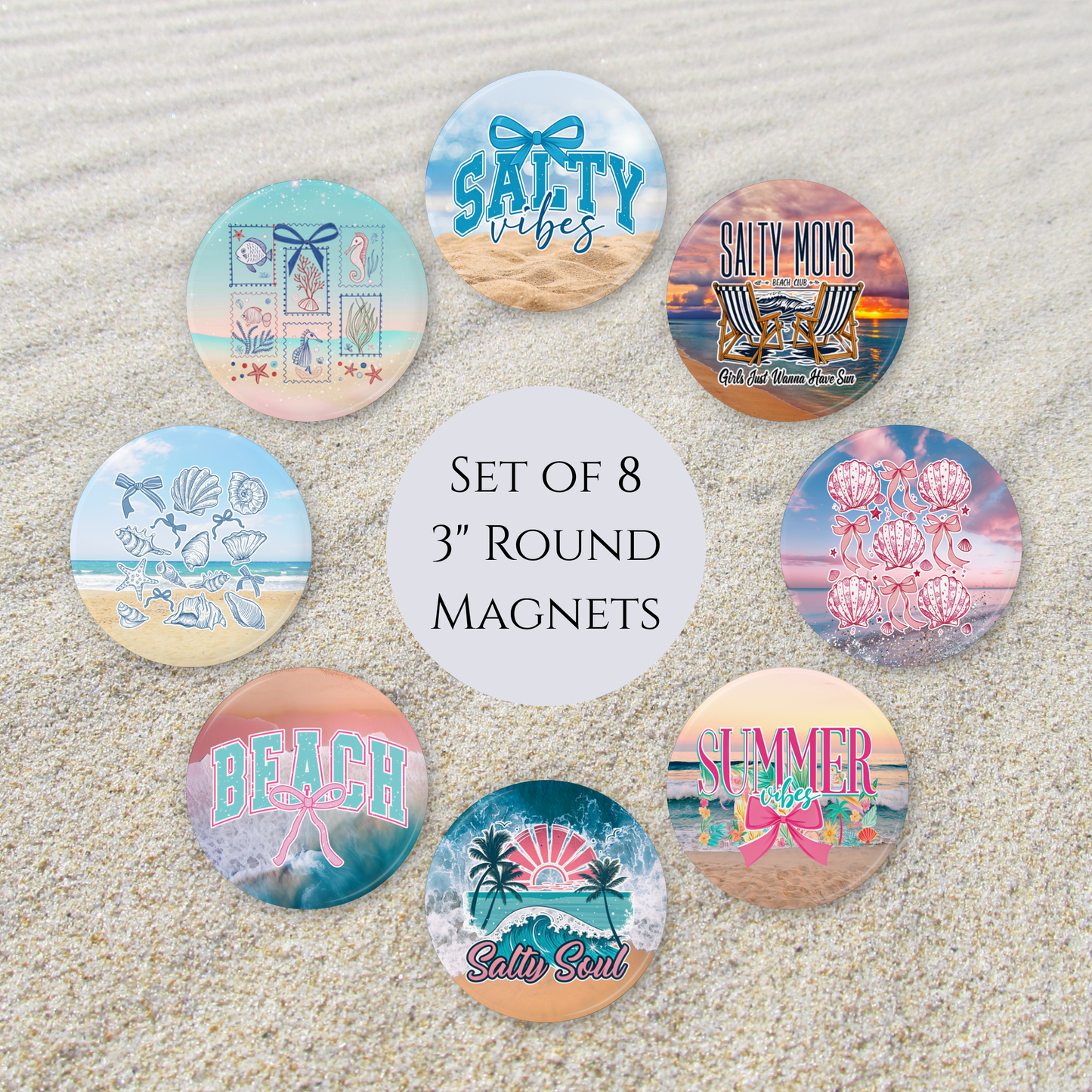 Salty Beach Magnets - Set of 8