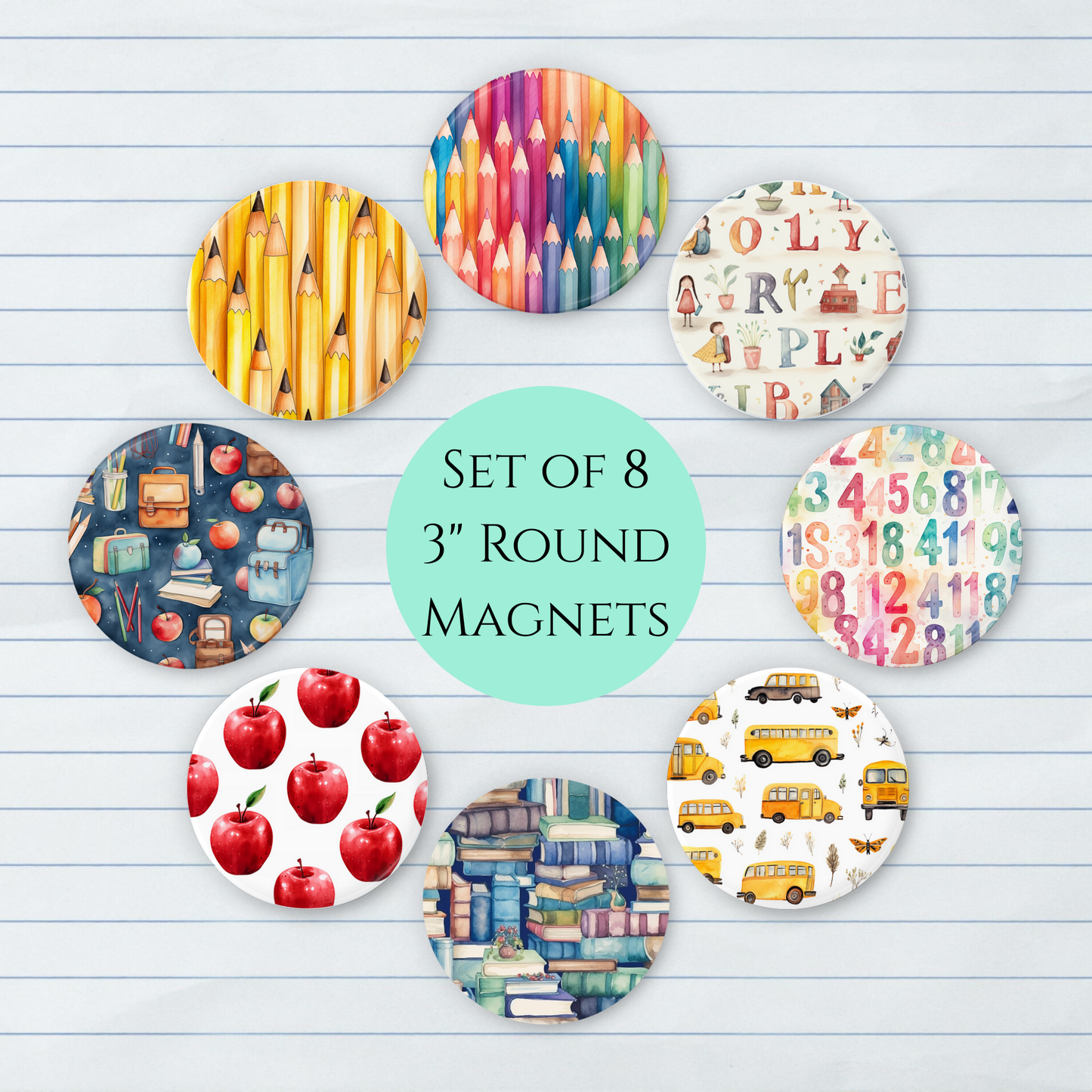 Teacher Magnets - Set of 8